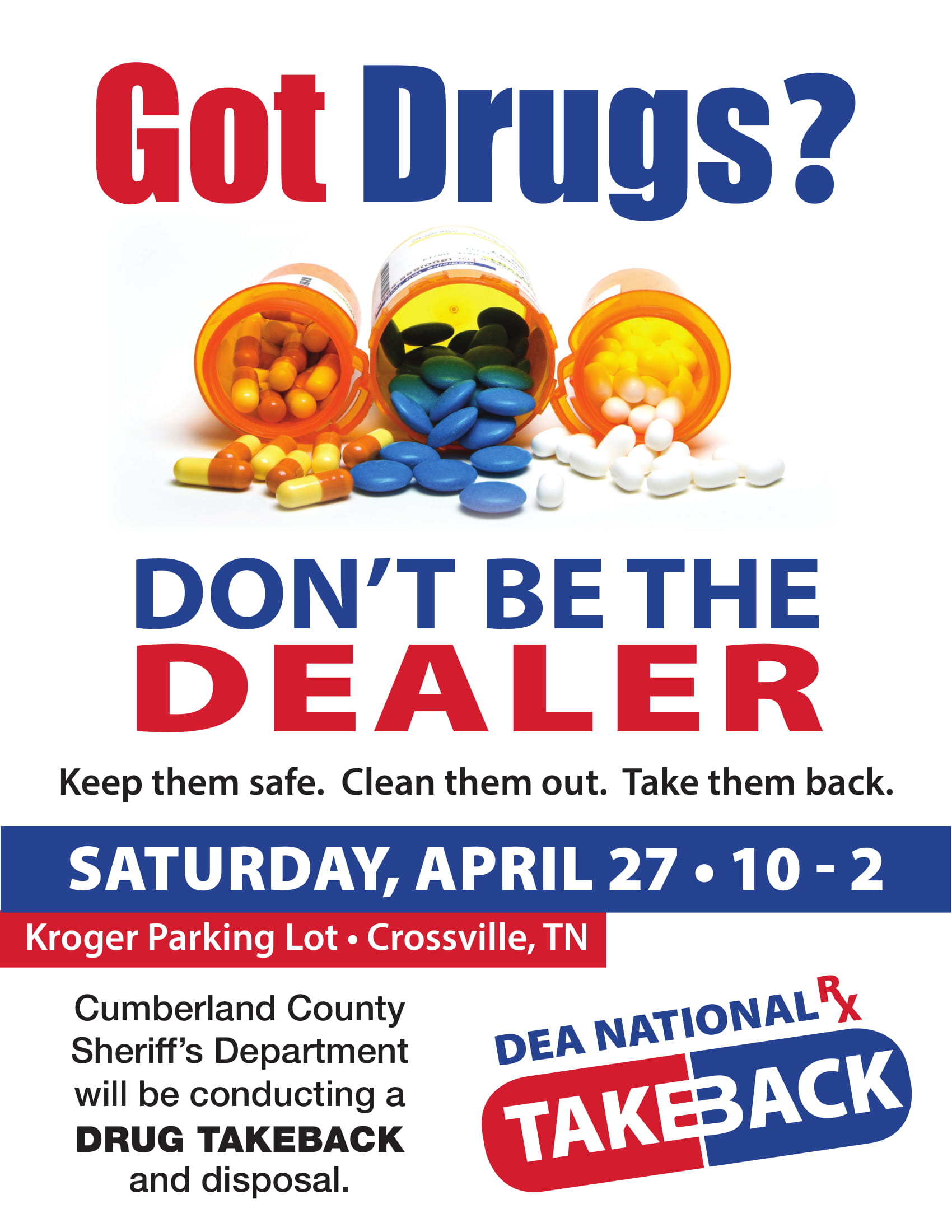 DRUG TAKEBACK THIS SATURDAY, KROGER PARKING LOT | Crossville News First