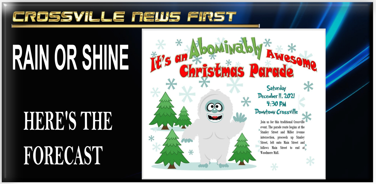 CROSSVILLE CHRISTMAS PARADE ON GO RAIN OR SHINE HERE’S THE FORECAST